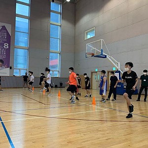 아산 발달장애인농구팀 훈련